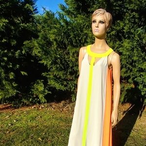 Hope's Colorful Maxi Dress - Cream, Yellow, Orange